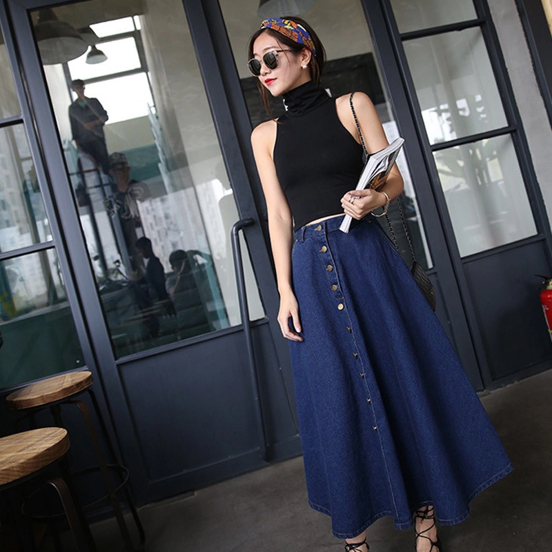 Wholesale Latest Dress Design Girls Women High Waist Maxi Long Skirts