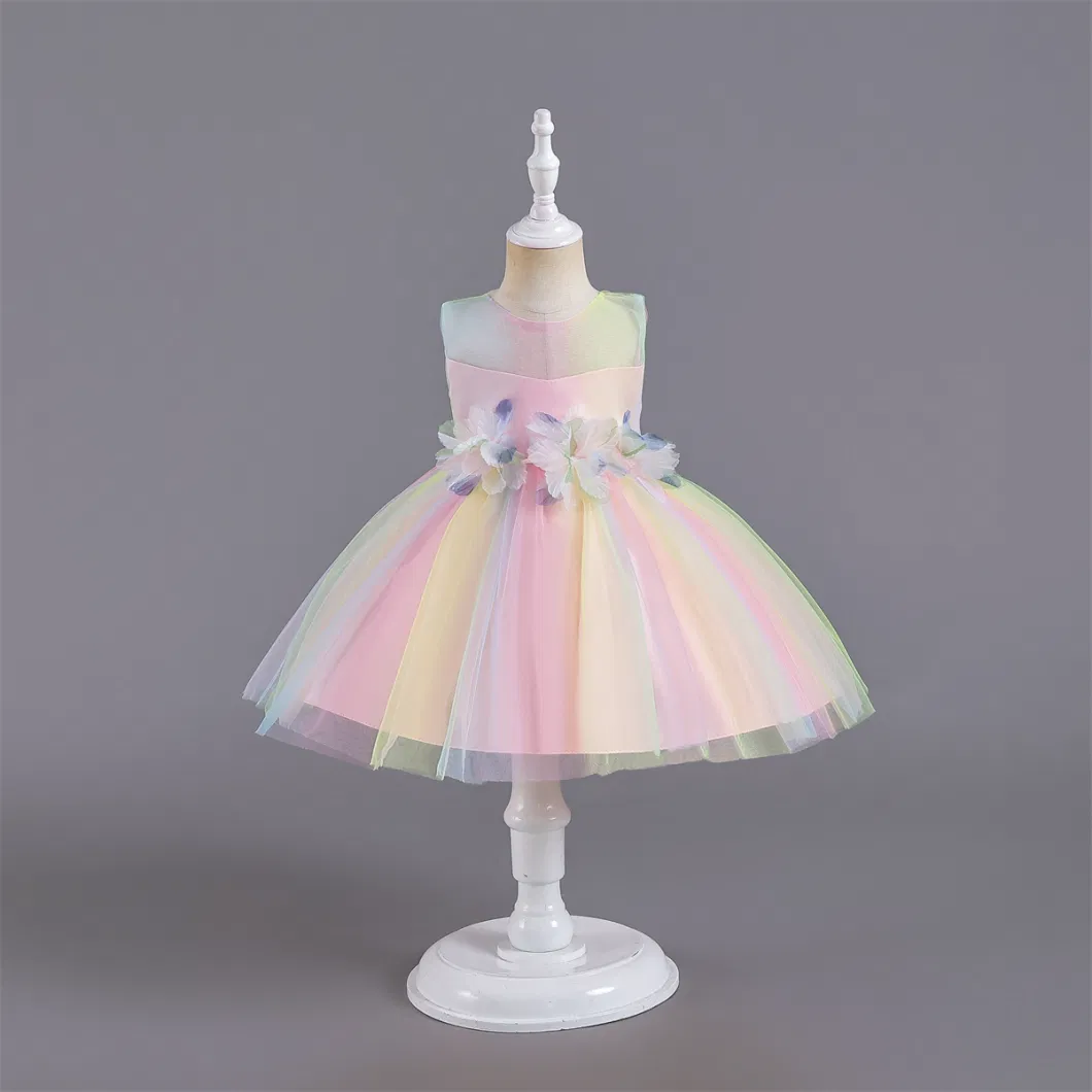 Customized Puffy Sweet Style Flower Girl Wedding Dress Elegant Princess Baby Girl Party Birthday Dress for Quick Delivery